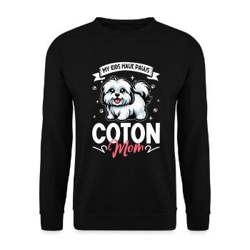 Coton de Tulear Mama - Sweat-shirt Unisexe - noir - Devant - Alina (178cm) & Michal (187cm)