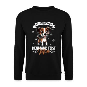 Denmark Feist Mama - Unisex Pullover - Schwarz - Vorne - Alina (178cm) & Michal (187cm)