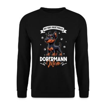 Doberman Mom - Unisex Sweatshirt - black - Front - Alina (178cm) & Michal (187cm)