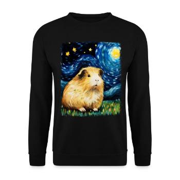 Cochon d’Inde Animal de compagnie Nuit étoilée Peinture - Sweat-shirt Unisexe - noir - Devant - Alina (178cm) & Michal (187cm)