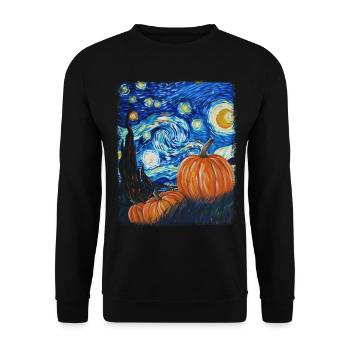 Peinture d’étoile filante de citrouille - Sweat-shirt Unisexe - noir - Devant - Alina (178cm) & Michal (187cm)