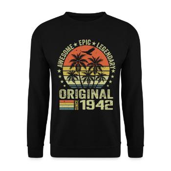 Birthday Party 1942 Vintage 1942 Retro 1942 - Unisex Sweatshirt - black - Front - Alina (178cm) & Michal (187cm)