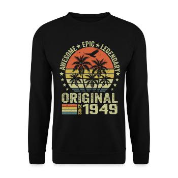 Birthday Party 1949 Vintage 1949 Retro 1949 - Unisex Sweatshirt - black - Front - Alina (178cm) & Michal (187cm)