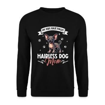 Maman chien sans poils - Sweat-shirt Unisexe - noir - Devant - Alina (178cm) & Michal (187cm)