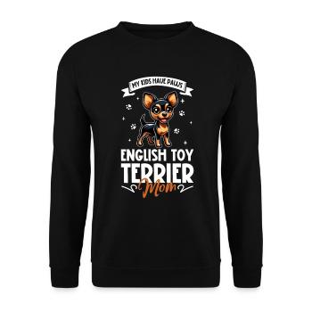 Anglais Toy Terrier Mama - Sweat-shirt Unisexe - noir - Devant - Alina (178cm) & Michal (187cm)