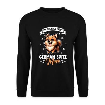 Deutscher Spitz Mama - Unisex Pullover - Schwarz - Vorne - Alina (178cm) & Michal (187cm)