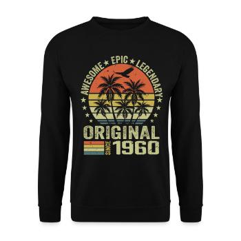 1960er Jahre Geburtstagsfeier Vintage 1960er Retro 1960er Jahre - Unisex Pullover - Schwarz - Vorne - Alina (178cm) & Michal (187cm)