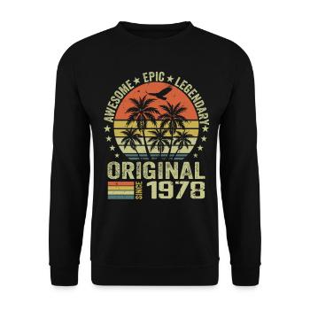 Birthday Party 1978 Vintage 1978 Retro 1978 - Unisex Sweatshirt - black - Front - Alina (178cm) & Michal (187cm)