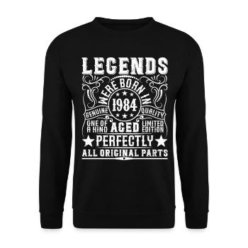 Legendary Since 1984 Birthday 1984 Vintage 1984 - Unisex Sweatshirt - black - Front - Alina (178cm) & Michal (187cm)