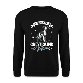 Greyhound Mama - Unisex Pullover - Schwarz - Vorne - Alina (178cm) & Michal (187cm)