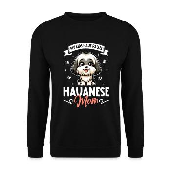 Havaneser Mama - Unisex Pullover - Schwarz - Vorne - Alina (178cm) & Michal (187cm)