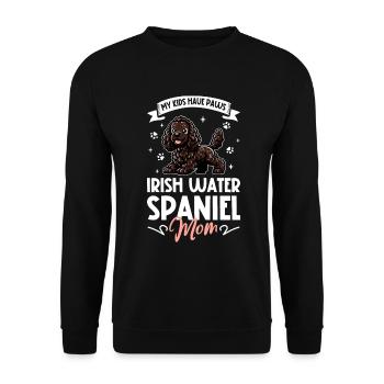 Irish Water Spaniel Mama - Unisex Pullover - Schwarz - Vorne - Alina (178cm) & Michal (187cm)