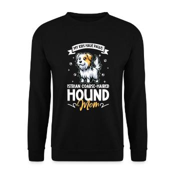 Rough-haired Istrian Hound Mom - Unisex Sweatshirt - black - Front - Alina (178cm) & Michal (187cm)