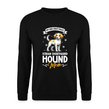 Short-haired Istrian Hound Mom - Unisex Sweatshirt - black - Front - Alina (178cm) & Michal (187cm)