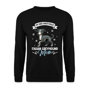 Italienisches Windspiel Mama - Unisex Pullover - Schwarz - Vorne - Alina (178cm) & Michal (187cm)