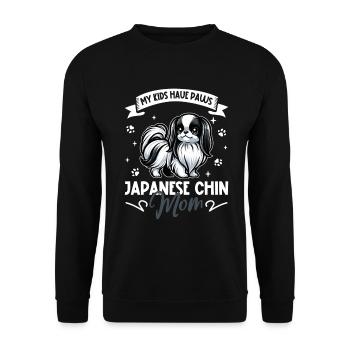 Japan Chin Mama - Unisex Sweatshirt - black - Front - Alina (178cm) & Michal (187cm)