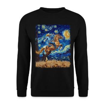Rodeo Barrel Racer Barrel Racing Starry Night Gemä - Sweat-shirt Unisexe - noir - Devant - Alina (178cm) & Michal (187cm)