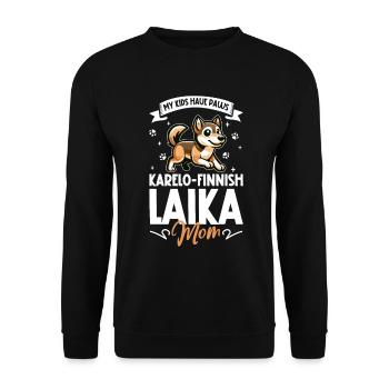 Karélo-finlandaise Laïka Maman - Sweat-shirt Unisexe - noir - Devant - Alina (178cm) & Michal (187cm)