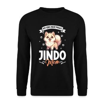 Korea Jindo Dog Mom - Unisex Sweatshirt - black - Front - Alina (178cm) & Michal (187cm)
