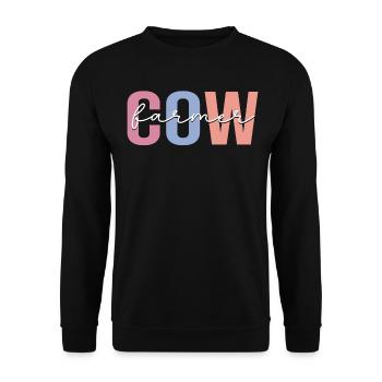 cow farmer farm herd livestock breeder - Unisex Sweatshirt - black - Front - Alina (178cm) & Michal (187cm)