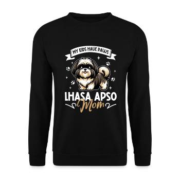 Lhasa Apso Mama - Unisex Pullover - Schwarz - Vorne - Alina (178cm) & Michal (187cm)