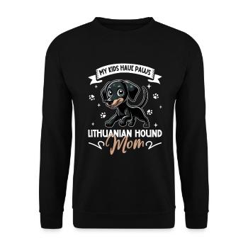 Lithuanian Hound Mom - Unisex Sweatshirt - black - Front - Alina (178cm) & Michal (187cm)