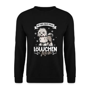 Löwchen Mama - Unisex Pullover - Schwarz - Vorne - Alina (178cm) & Michal (187cm)