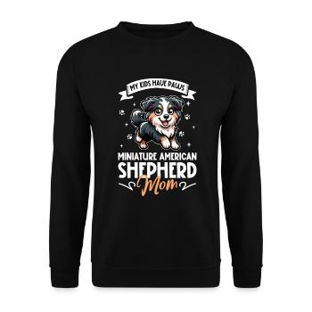 Miniature American Shepherd Mom - Unisex Sweatshirt - black - Front - Alina (178cm) & Michal (187cm)