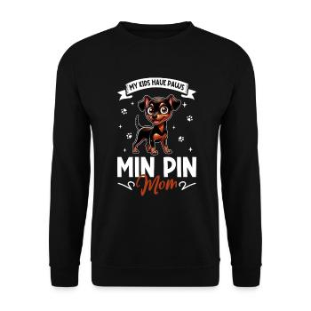Zwergpinscher Mama - Unisex Pullover - Schwarz - Vorne - Alina (178cm) & Michal (187cm)