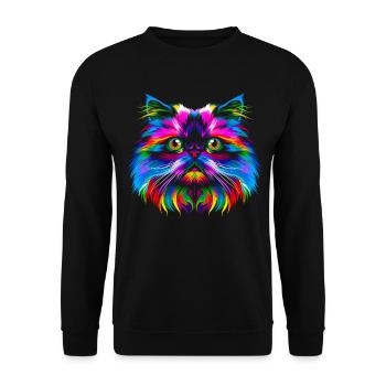 Chat de l’Himalaya Popart - Sweat-shirt Unisexe - noir - Devant - Alina (178cm) & Michal (187cm)