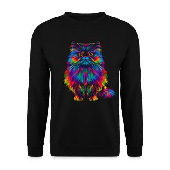 Himalayan Cat Popart - Unisex Sweatshirt - black - Front - Alina (178cm) & Michal (187cm)