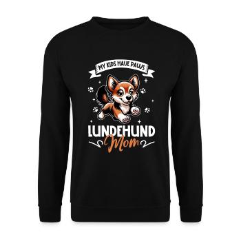 Norvégien Lundehund Mama - Sweat-shirt Unisexe - noir - Devant - Alina (178cm) & Michal (187cm)