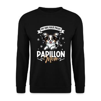 Continental Miniature Spaniel Mama - Unisex Sweatshirt - black - Front - Alina (178cm) & Michal (187cm)