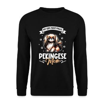 Maman pékinoise - Sweat-shirt Unisexe - noir - Devant - Alina (178cm) & Michal (187cm)