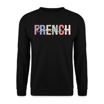 French Teacher Lessons - Unisex Sweatshirt - black - Front - Alina (178cm) & Michal (187cm)