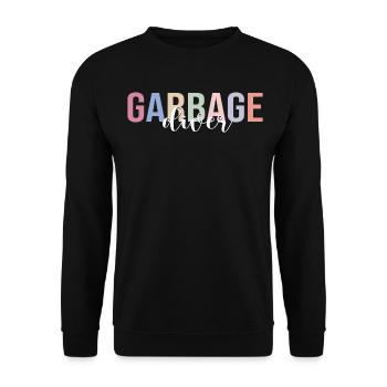 Mülltaucher Containertauchen Müllsammler - Unisex Pullover - Schwarz - Vorne - Alina (178cm) & Michal (187cm)