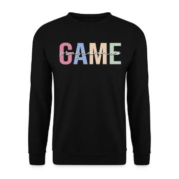 Game Programmers Game Developers - Unisex Sweatshirt - black - Front - Alina (178cm) & Michal (187cm)