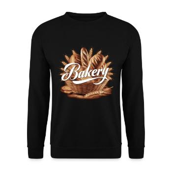 Bäcker Bäckerei - Unisex Pullover - Schwarz - Vorne - Alina (178cm) & Michal (187cm)