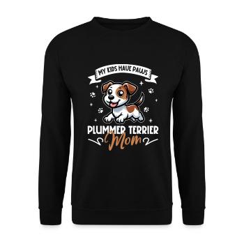 Plummer Terrier Mama - Unisex Pullover - Schwarz - Vorne - Alina (178cm) & Michal (187cm)