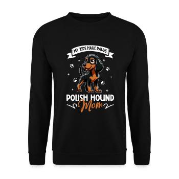 Chien de chasse polonais Mama - Sweat-shirt Unisexe - noir - Devant - Alina (178cm) & Michal (187cm)