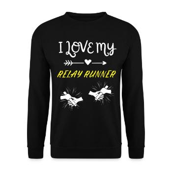 I love my relay runner - Unisex Sweatshirt - black - Front - Alina (178cm) & Michal (187cm)