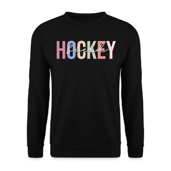 Field hockey player Team coach - Unisex Sweatshirt - black - Front - Alina (178cm) & Michal (187cm)