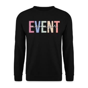 Event Manager Coordinator - Unisex Sweatshirt - black - Front - Alina (178cm) & Michal (187cm)