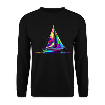 voilier voilier nautisme Popart - Sweat-shirt Unisexe - noir - Devant - Alina (178cm) & Michal (187cm)