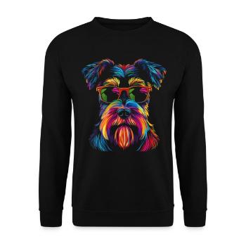Schnauzer Dog Sunglasses Popart - Unisex Sweatshirt - black - Front - Alina (178cm) & Michal (187cm)