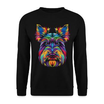 Scottish Terrier Chien Popart - Sweat-shirt Unisexe - noir - Devant - Alina (178cm) & Michal (187cm)