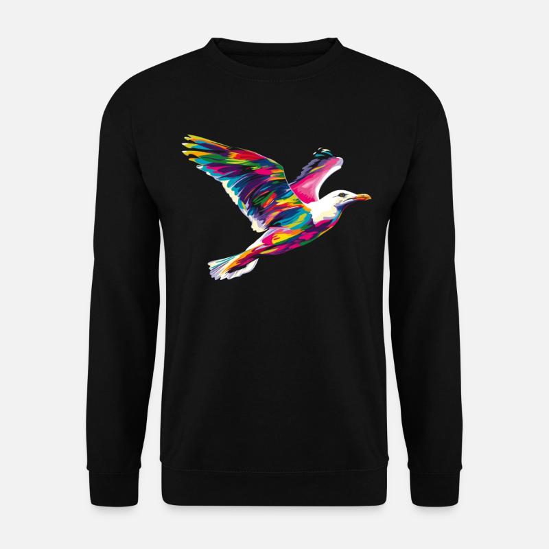 Seagull Seagull Seabird Popart - Unisex Sweatshirt - black