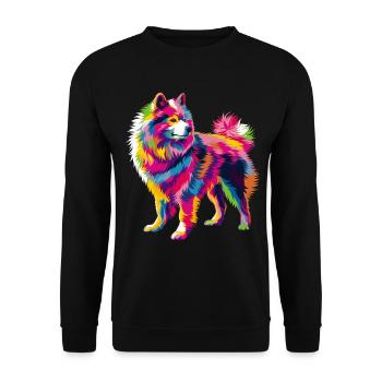 Chien Samoyède Popart - Sweat-shirt Unisexe - noir - Devant - Alina (178cm) & Michal (187cm)