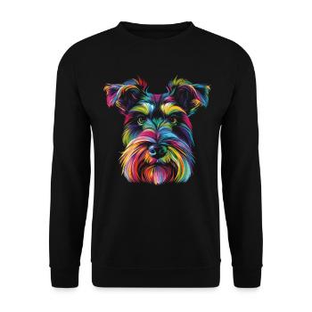 Schnauzer Hund Popart - Unisex Pullover - Schwarz - Vorne - Alina (178cm) & Michal (187cm)