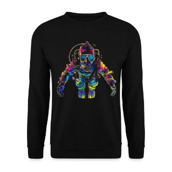 Scuba Diving Diver Popart - Unisex Sweatshirt - black - Front - Alina (178cm) & Michal (187cm)